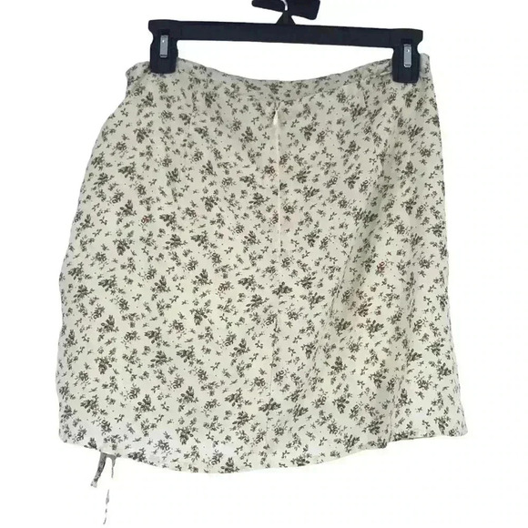 Y2K SKIRT WOMENS MEDIUM RUCHED 90s INSPIRED FLORAL MINI INVISIBLE ZIPPER COTTON - Picture 9 of 13
